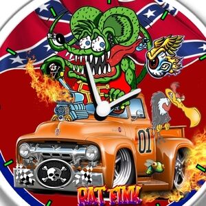 Rat Fink Graphic Wall Clock